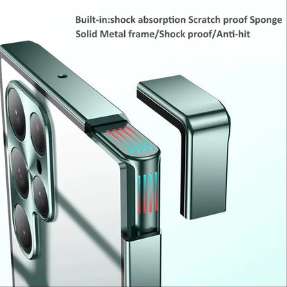 Frosted Metal Translucent Glass Phone Case For Samsung Galaxy