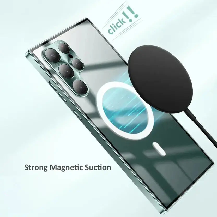 Frosted Metal Translucent Glass Phone Case For Samsung Galaxy