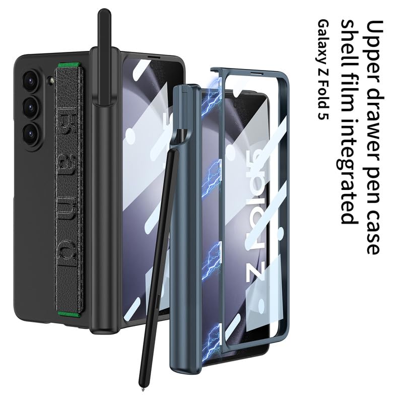 Magnetic Hinge Wristband S Pen Slot Case For Samsung Galaxy Z Fold 5